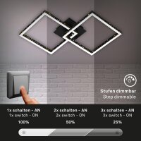 LED Deckenlampe Frame mit Glitzer-Effekt, Schwarz, 20 Watt, 3000K, dimmbar – Briloner