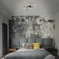 LED Deckenlampe Frame mit Glitzer-Effekt, Schwarz, 20 Watt, 3000K, dimmbar – Briloner