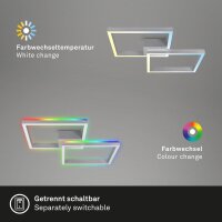 Deckenleuchte Briloner Frame LED 34W 64CM Deckenlampe CCT Dimmbar RGB Backlight Fernbedienung Schwenkbar Aluminiumfarbig