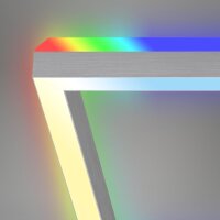 Deckenleuchte Briloner Frame LED 34W 64CM Deckenlampe CCT Dimmbar RGB Backlight Fernbedienung Schwenkbar Aluminiumfarbig