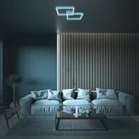 Deckenleuchte Briloner Frame LED 34W 64CM Deckenlampe CCT Dimmbar RGB Backlight Fernbedienung Schwenkbar Aluminiumfarbig