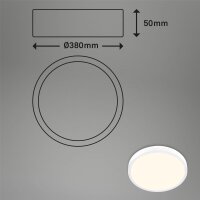 LED Deckenlampe Aufbauleuchte, Weiß, 24 Watt, 3000K, Ø 38 cm – Briloner
