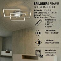 LED Deckenlampe Frame Glitzer-Effekt, Aluminium / Chrom,...