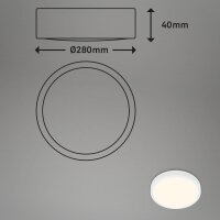 LED Deckenlampe, weiß, 16 Watt, Warmweiß, Ø 28 cm – Briloner