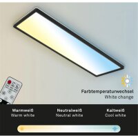 Deckenlampe Briloner LED Panel schwarz mit Backlight und Fernbedienung  Lichtfarbe wählbar Deckenlampe