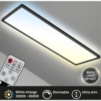 LED Deckenleuchte Panel, Schwarz, 23 Watt, 2700 – 6500K, dimmbar, mit Fernbedienung – Briloner