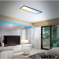 LED Deckenleuchte Panel, Schwarz, 23 Watt, 2700 – 6500K, dimmbar, mit Fernbedienung – Briloner