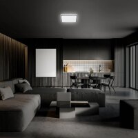 LED Deckenleuchte Sternenhimmel, Schwarz, 15 Watt, 4000K, Backlight-Effekt – Briloner