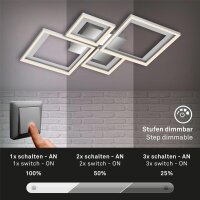 Deckenleuchte Briloner Frame 38W 53CM Deckenlampe Dimmbar Schwenkbar 3000K Alu-Chrom