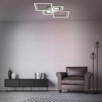 Deckenleuchte Briloner Frame 38W 53CM Deckenlampe Dimmbar Schwenkbar 3000K Alu-Chrom