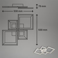 Deckenleuchte Briloner Frame 38W 53CM Deckenlampe Dimmbar Schwenkbar 3000K Alu-Chrom