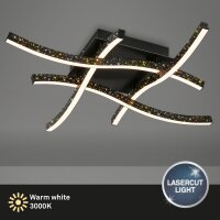 LED Deckenlampe Glitzer-Effekt, Schwarz, 24 Watt, 3000K,...