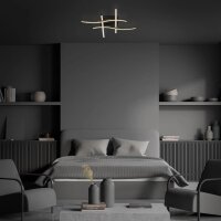 LED Deckenlampe Glitzer-Effekt, Schwarz, 24 Watt, 3000K, 64,5 x 64,5 x 10 cm – Briloner