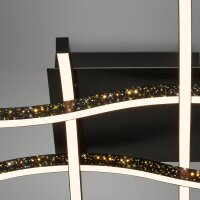 LED Deckenleuchte Glitzer-Effekt, Schwarz, 24 Watt, 64,5 x 64,5 x 10 cm – Briloner