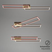 B-Kartonage Deckenleuchte Briloner Frame LED Gold-Braun Deckenlampe Fernbedienung  Lichtfarbe wählbar