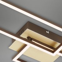 B-Kartonage Deckenleuchte Briloner Frame LED Gold-Braun Deckenlampe Fernbedienung  Lichtfarbe wählbar