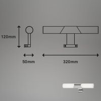 B-Kartonage Badleuchte Briloner LED 7W 32CM Badezimmerlampe IP44 Spiegelleuchte 4000K Chrom