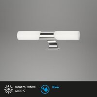 LED Spiegelleuchte Brilo, Chrom, 7 Watt, 4000K, 32 x 12 x...
