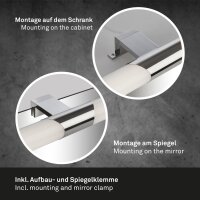 LED Spiegelleuchte Brilo, Chrom, 7 Watt, 4000K, 32 x 12 x 5 cm – Briloner