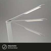 Tischleuchte Briloner LED 6,5W 45CM Tischlampe Dimmbar CCT Touch USB Schwenkbar Büroleuchte Silber