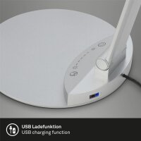 Tischleuchte Briloner LED 6,5W 45CM Tischlampe Dimmbar CCT Touch USB Schwenkbar Büroleuchte Silber