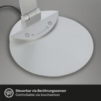Tischleuchte Briloner LED 6,5W 45CM Tischlampe Dimmbar CCT Touch USB Schwenkbar Büroleuchte Silber