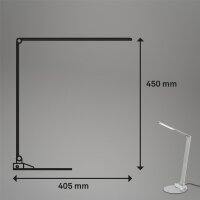 Tischleuchte Briloner LED 6,5W 45CM Tischlampe Dimmbar CCT Touch USB Schwenkbar Büroleuchte Silber