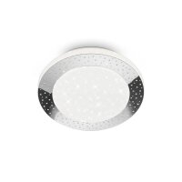 LED Deckenlampe Sternenhimmel, Chrom, 15 Watt, 4000K, Sternenhimmel-Effekt, IP44 – Briloner