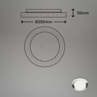 LED Deckenlampe Sternenhimmel, Chrom, 15 Watt, 4000K, Sternenhimmel-Effekt, IP44 – Briloner