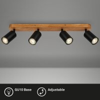 Deckenleuchte Briloner 4xGU10-Fassung Deckenlampe Holz...