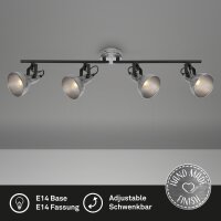 4-flammiger Deckenstrahler, Silber, 4x40W, E14-Fassung,...