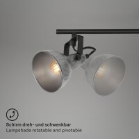 4-flammiger Deckenstrahler, Silber, 4x40W (exkl.), schwenkbar, IP20, 79,5 x 18,5 cm – Briloner