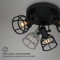 3-flammiger Deckenspot Strahler, Schwarz, 3x25W, E14-Fassung, Ø 23 cm – Briloner
