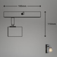 Wandleuchte Briloner E27-Fassung 16,5CM Wandlampe Schwenkbar Spot Metall Strahler Antik-Silber