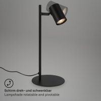 B-Kartonage Tischleuchte Briloner GU10-Fassung Tischlampe 38,5CM Schwenkbar Spot Schreibtischlampe Schwarz