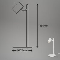Schreibtischlampe Tischleuchte, Weiß, 9 Watt, GU10-Fassung, schwenkbar, Ø 17 cm – Briloner