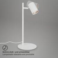 Tischleuchte Briloner GU10-Fassung Tischlampe 38,5CM Schwenkbar Spot Schreibtischlampe Weiß