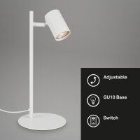 Tischleuchte, Weiß, 9 Watt (exkl.), schwenkbar, Ø 17 cm – Briloner