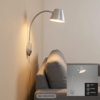 LED Wandleuchte Leselampe, Chrom matt, 10 Watt (exkl.), 8...