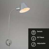 LED Wandleuchte Leselampe, Chrom matt, 10 Watt (exkl.), 8 x 55 cm – Briloner