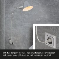 Wandlampe Leselampe, Chrom matt, 10 Watt, E27-Fassung, 8 x 55 cm – Briloner