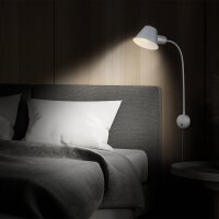 Wandlampe Leselampe, Chrom matt, 10 Watt, E27-Fassung, 8 x 55 cm – Briloner