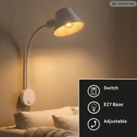 Wandleuchte, Weiß, 10 Watt, E27-Fassung, 50 cm...