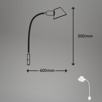Wandleuchte, Weiß, 10 Watt, E27-Fassung, 50 cm – Briloner