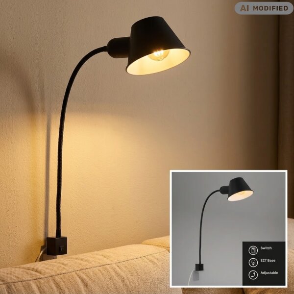 LED Wandleuchte, Schwarz, 10 Watt (exkl.), schwenkbar, Ø 14 cm – Briloner