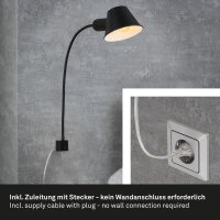 LED Wandleuchte, Schwarz, 10 Watt (exkl.), schwenkbar, Ø 14 cm – Briloner
