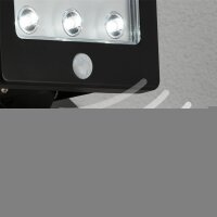 Akku-Sensorleuchte Lero, schwarz, 6x0,06W, mit Bewegungsmelder – Briloner