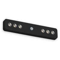 Akku-Sensorleuchte Lero, Schwarz, 6x0,08W, 6000K, mit Bewegungsmelder – Briloner