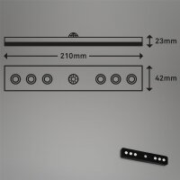 Akku-Sensorleuchte Lero, Schwarz, 6x0,08W, 6000K, mit Bewegungsmelder – Briloner
