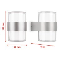 Telefunken LED Außenwandleuchte Up & Down 16W IP44 Silber